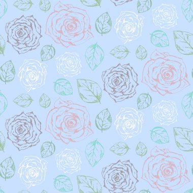 İhale mavi model gül ve yaprakları