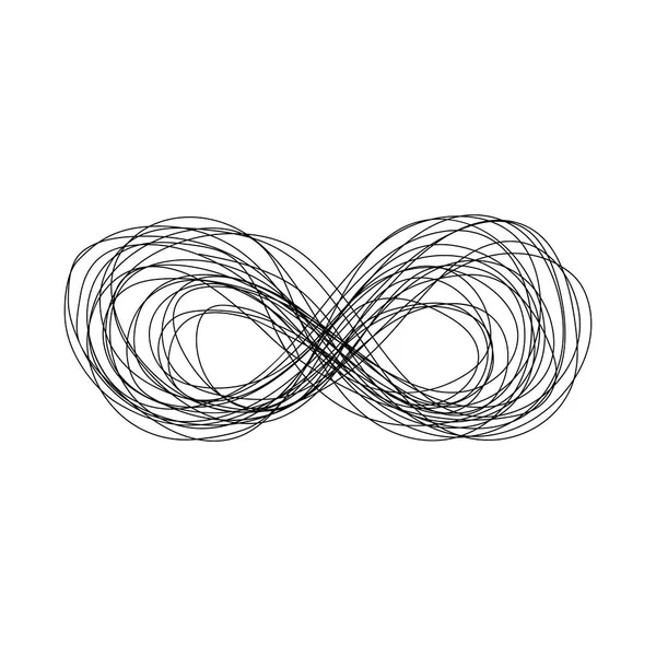 Abstraktní ručně kreslené skici Klikyháky infinity znamení — Stockový vektor