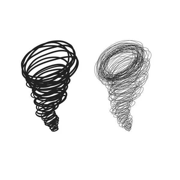 Vecteur dessiné à la main gribouillis et gribouillis ouragan — Image vectorielle
