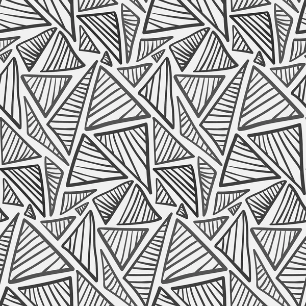 Monochrom von Hand gezeichnete gestreifte Dreiecke — Stockvektor