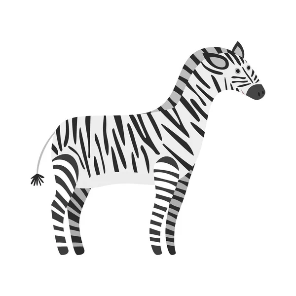 Милий мультфільм чорно-біла усміхнена зебра — стоковий вектор