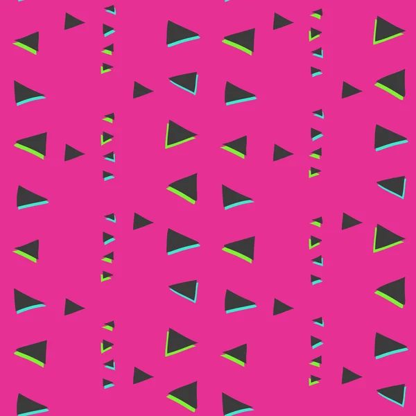 Ljusa rosa mönster med glitch trianglar — Stock vektor