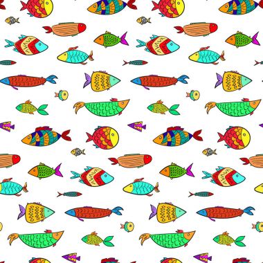 Sevimli renkli çizgi Akvaryum balıkları desen