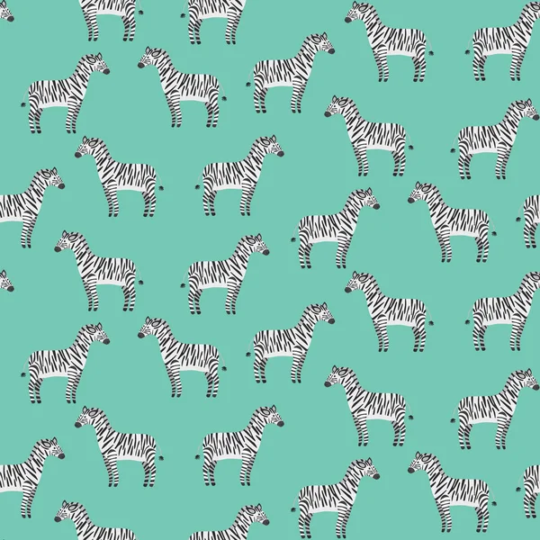 Desenhos animados bonito padrão zebras preto e branco — Vetor de Stock