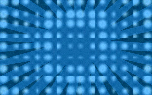 抽象的なブルー ラウンド ハーフトーン漫画背景 — ストックベクタ