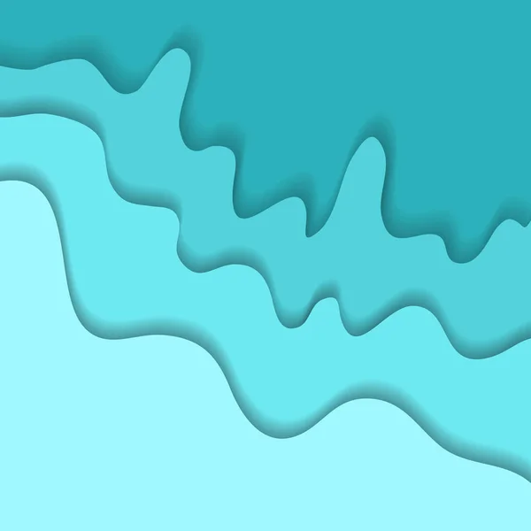 Mavi soyut dalgalı kağıt kesme su arka plan