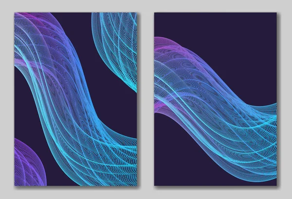 Fondos abstractos con línea ondulada brillante — Vector de stock