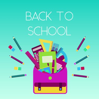 Parlak renkli arka okul poster