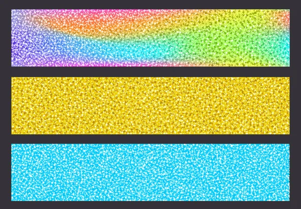Lumineux coloré scintillant en-têtes ensemble de fond — Image vectorielle