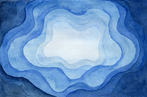 Abstrakte Aquarell blau gewellte Papier geschnitten Hintergrund — Stockfoto