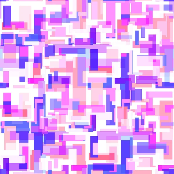 带抽象矩形的粉色和蓝色图案 — 图库矢量图片