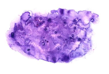 Soyut anlamlı mor suluboya lekesi