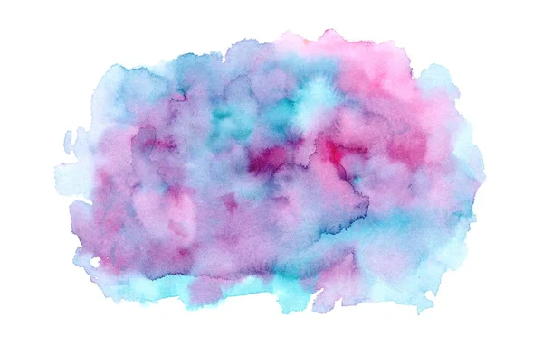 Bright blue, turquoise and pink watercolor blob — Stockfoto