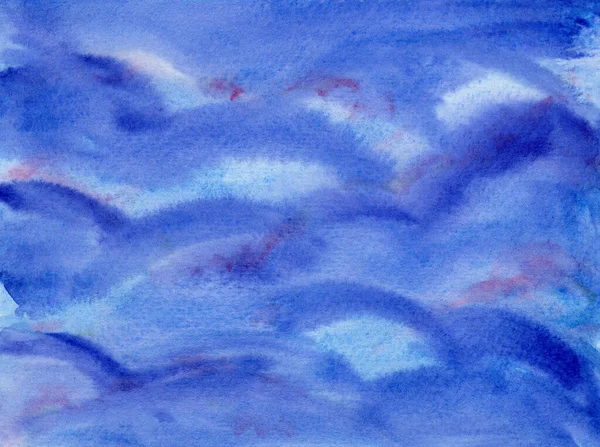 Abstract blauw paars golvende aquarel achtergrond — Stockfoto