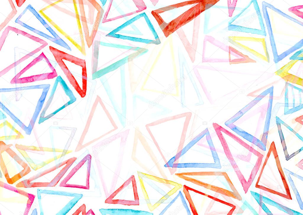 Abstract background with watercolor triangles