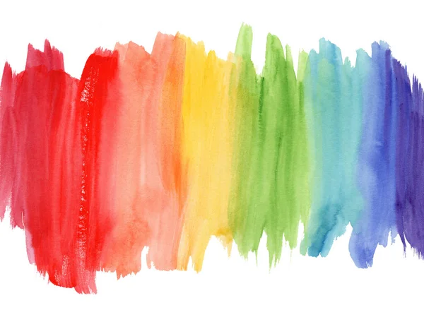 Heldere verticale regenboog kleuren aquarellijnen — Stockfoto