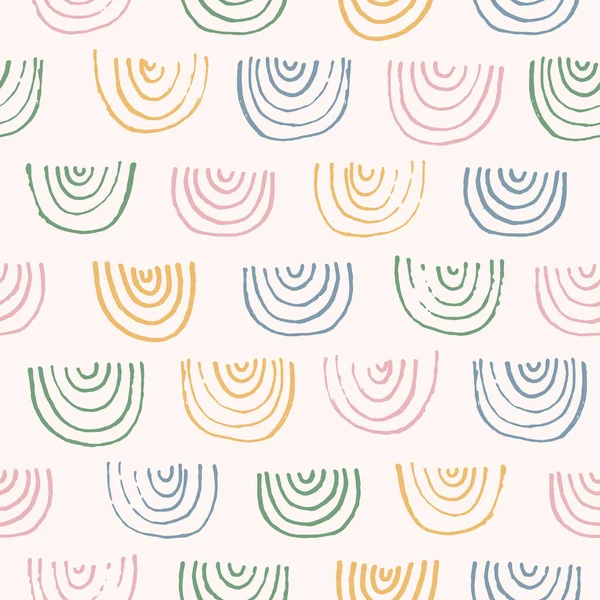 Bonito abstrato colorido texturizado arco formas padrão — Vetor de Stock