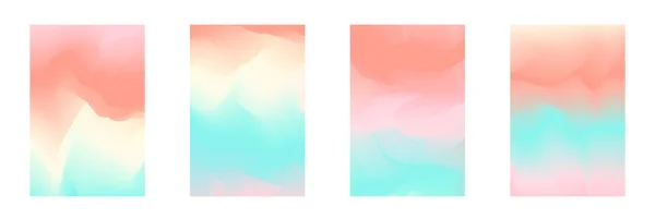 Tender pastel gradient colors backgrounds set — Stock Vector