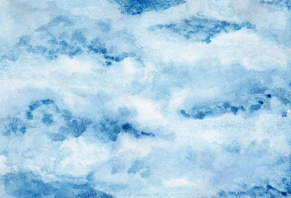 Heller Blauer Und Weisser Aquarell Hintergrund Anschaulich Unentschieden Stock Photo 356250758