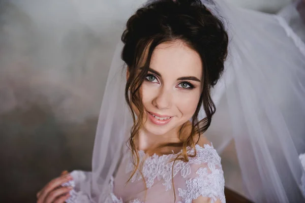 Портрет Красивой Невесты Классическая Свадьба — стоковое фото