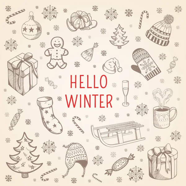 Welcome winter background. — Stock Vector