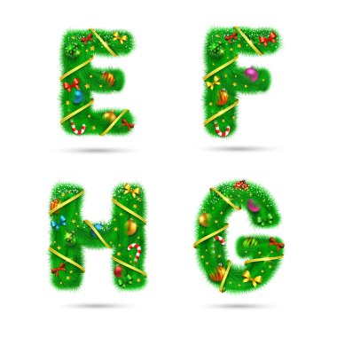 Köknar ağacı yazı harfleri.