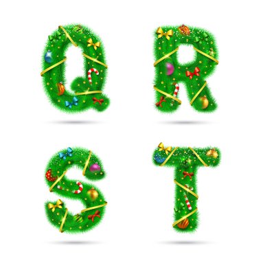 Köknar ağacı yazı harfleri.