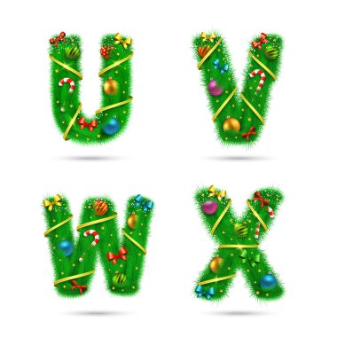 Köknar ağacı yazı harfleri.