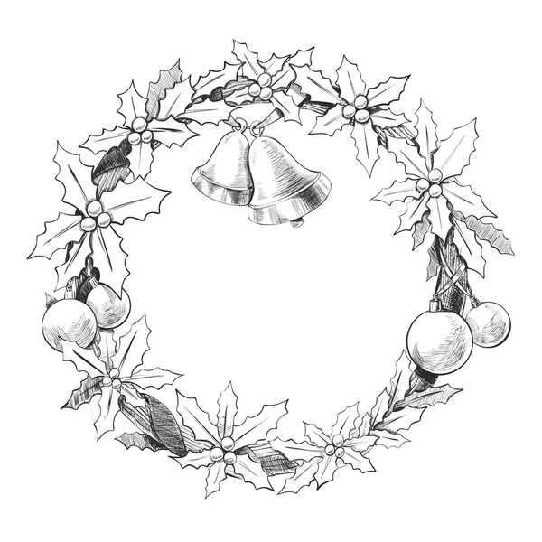 Guirnalda de la corona de Navidad . — Archivo Imágenes Vectoriales