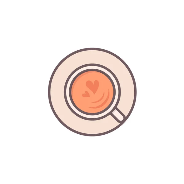 Taza de café con corazones. — Vector de stock