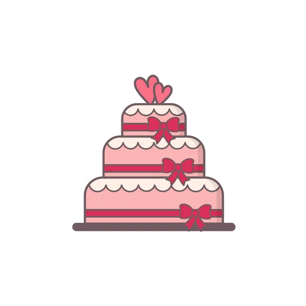 Gâteau de mariage décoré . — Image vectorielle