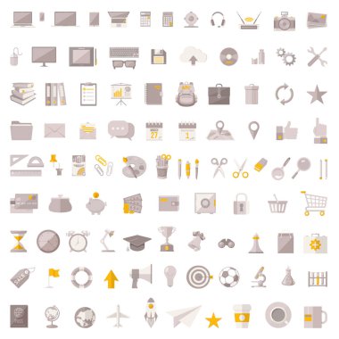 düz simgeler kümesi.