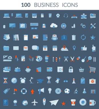 düz simgeler kümesi.