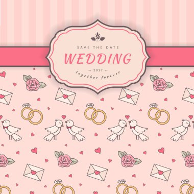 Düğün kartı şablonu.