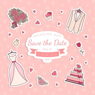 Düğün kartı şablonu.