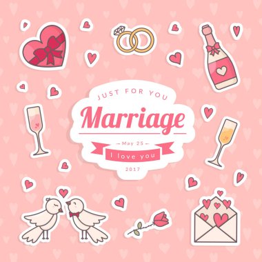 Düğün kartı şablonu.