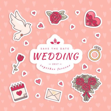 Düğün kartı şablonu.