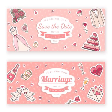 Düğün kartı şablonu.