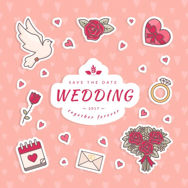 Plantilla de tarjeta de boda . — Vector de stock