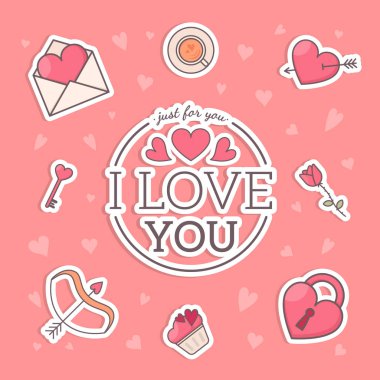 St Sevgililer kartı şablonu.