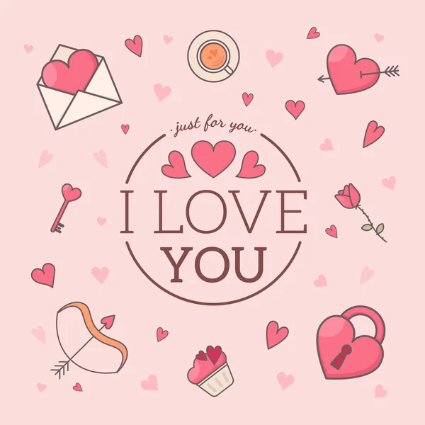 St. Valentines card template. — Stock Vector