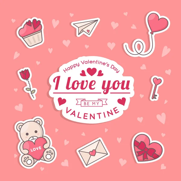 Plantilla de tarjeta de San Valentín . — Vector de stock