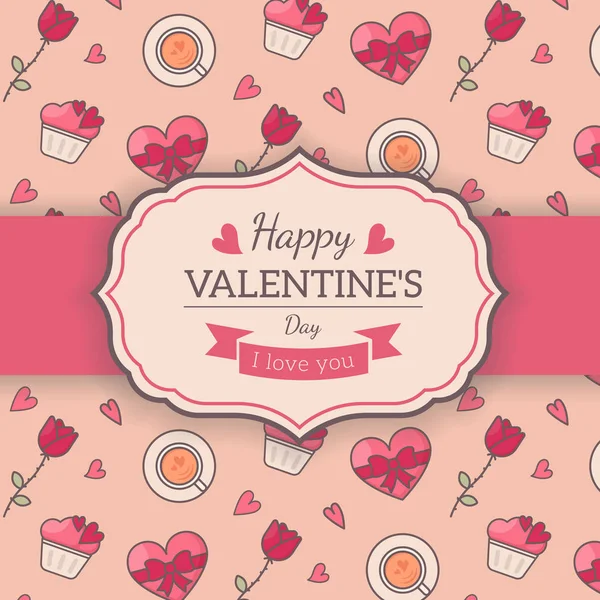 St. Valentines card template. — Stock Vector