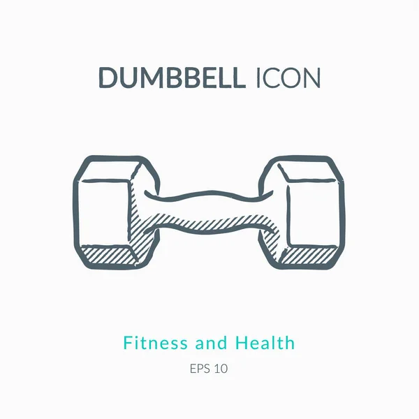 Icona Dumbbell isolata su bianco . — Vettoriale Stock