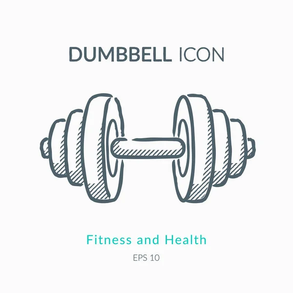 Dumbbell icon isolated on white. — Stock Vector