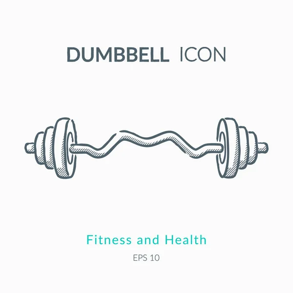 Icona Dumbbell isolata su bianco . — Vettoriale Stock