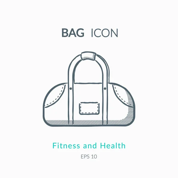 Icono de bolsa deportiva aislado en blanco . — Vector de stock