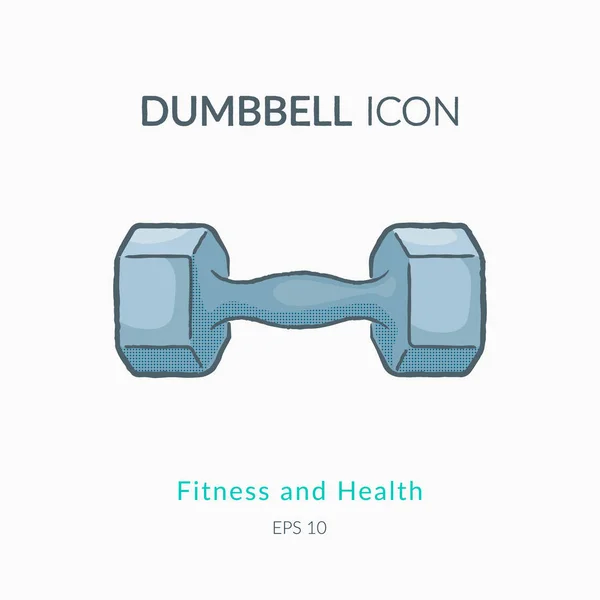 Dumbbell icon isolated on white. — Stock Vector