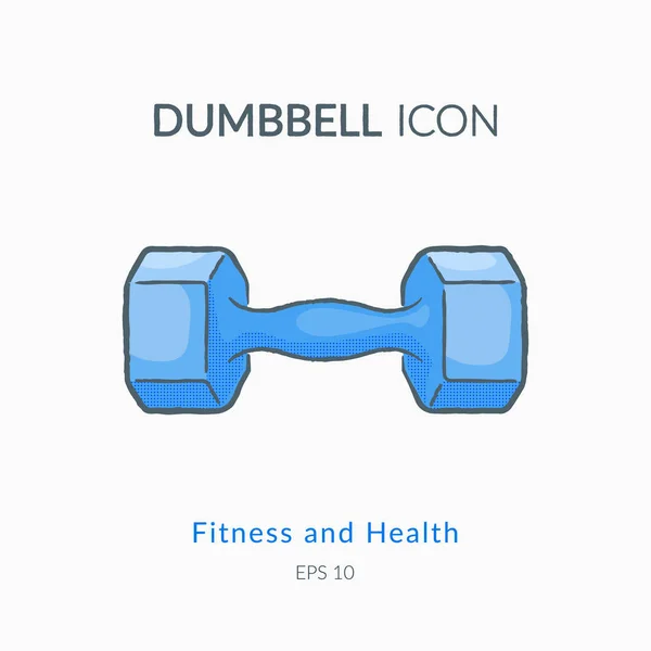 Icona Dumbbell isolata su bianco . — Vettoriale Stock