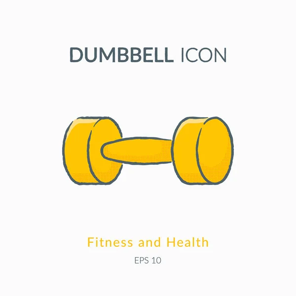 Dumbbell icon isolated on white. — Stock Vector